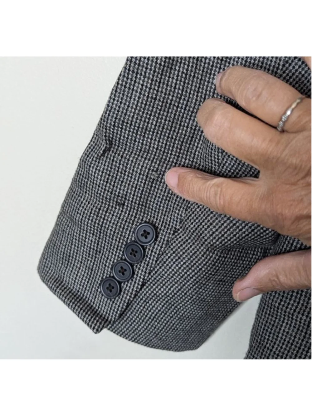Men's LAUREN Ralph Lauren 100% Wool Gray Black Houndstooth Sport Coat 40R